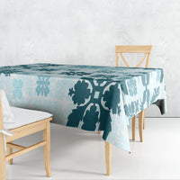 Vintage Hawaii Tablecloth Hawaiian Quilt Kapa Mismatch Teal LT7 - Polynesian Pride
