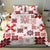 Vintage Hawaii Bedding Set Hawaiian Quilt Kapa Mismatch Red LT7 - Polynesian Pride