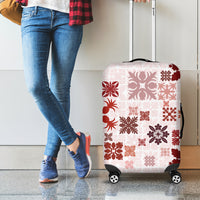 Vintage Hawaii Luggage Cover Hawaiian Quilt Kapa Mismatch Red LT7 - Polynesian Pride