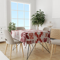 Vintage Hawaii Tablecloth Hawaiian Quilt Kapa Mismatch Red LT7 - Polynesian Pride