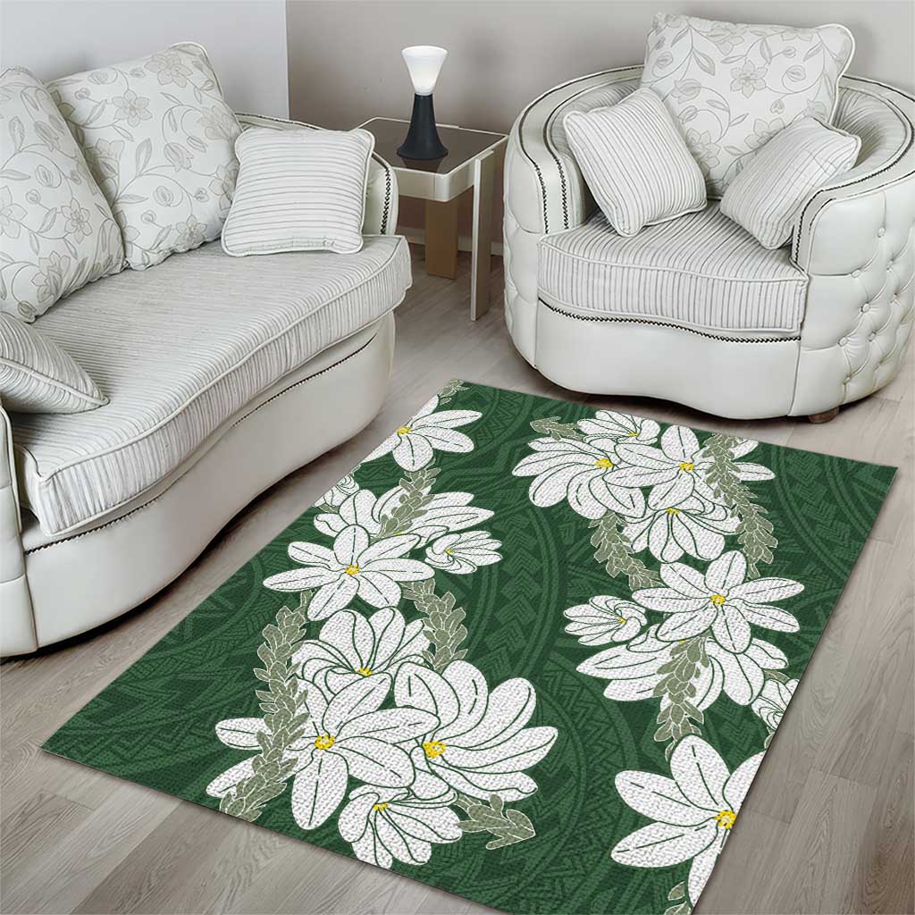 Ia Orana Tahiti Tiare Area Rug Sage Green Lei - Polynesian Pride