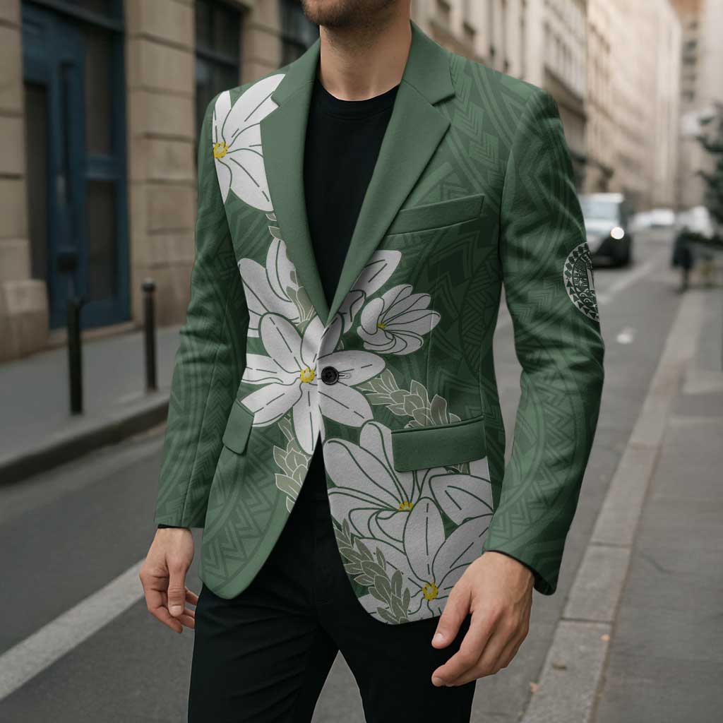 Ia Orana Tahiti Tiare Blazer Sage Green Lei - Polynesian Pride