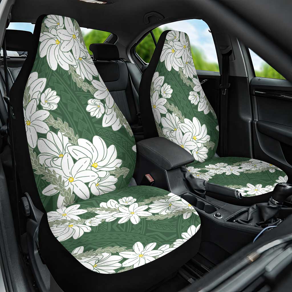 Ia Orana Tahiti Tiare Car Seat Cover Sage Green Lei - Polynesian Pride