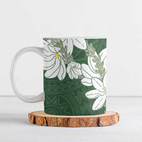Ia Orana Tahiti Tiare Ceramic Mug Sage Green Lei - Polynesian Pride
