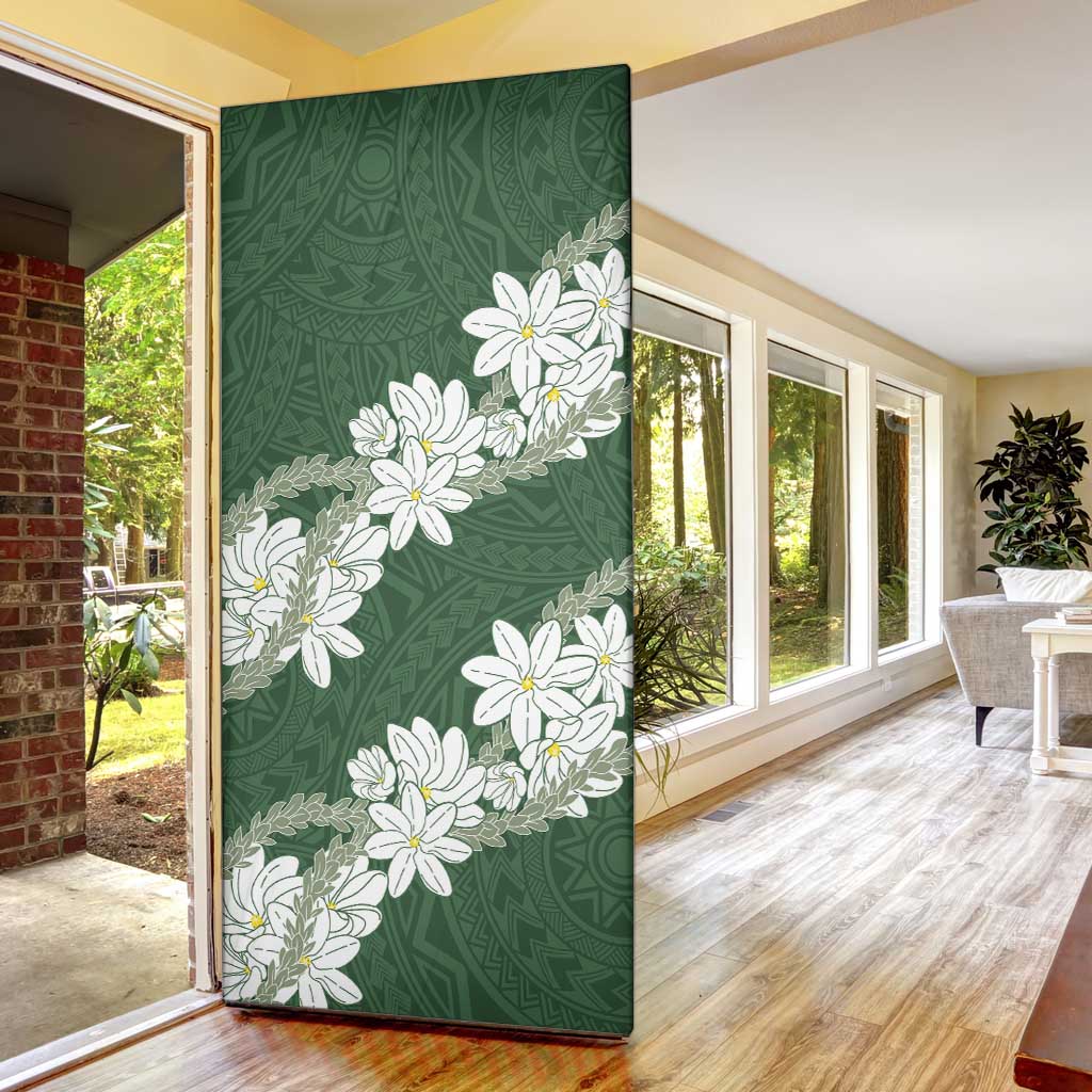 Ia Orana Tahiti Tiare Door Cover Sage Green Lei - Polynesian Pride