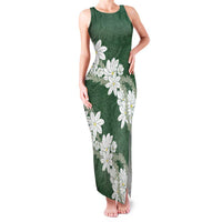 Ia Orana Tahiti Tiare Family Matching Tank Maxi Dress and Hawaiian Shirt Sage Green Lei - Polynesian Pride