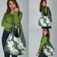 Ia Orana Tahiti Tiare Grocery Bag Sage Green Lei - Polynesian Pride