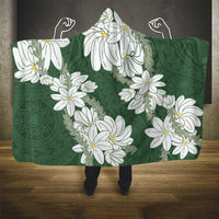 Ia Orana Tahiti Tiare Hooded Blanket Sage Green Lei - Polynesian Pride