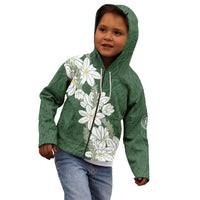 Ia Orana Tahiti Tiare Kid Hoodie Sage Green Lei - Polynesian Pride