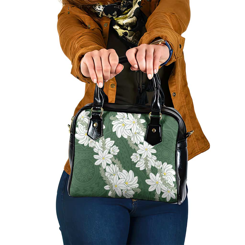 Ia Orana Tahiti Tiare Shoulder Handbag Sage Green Lei - Polynesian Pride