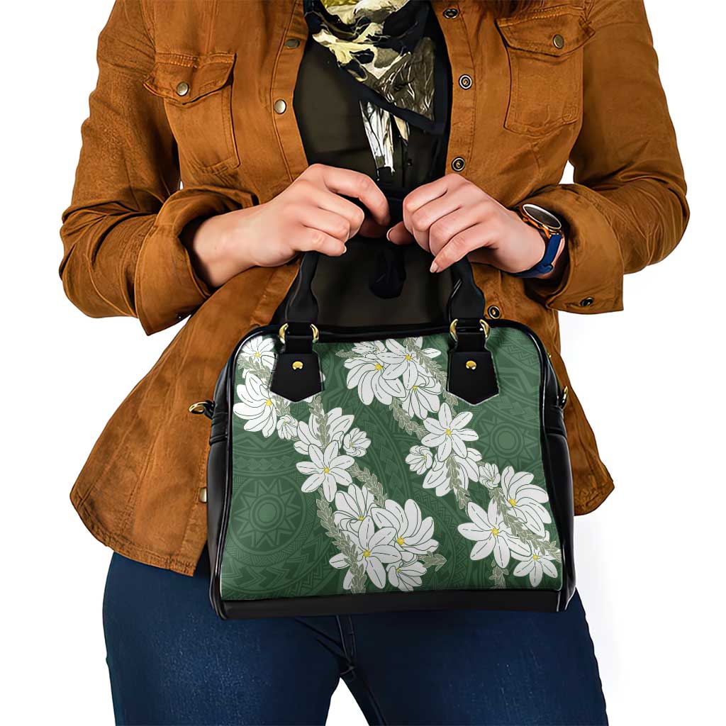 Ia Orana Tahiti Tiare Shoulder Handbag Sage Green Lei - Polynesian Pride