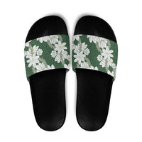 Ia Orana Tahiti Tiare Slide Sandals Sage Green Lei - Polynesian Pride