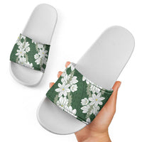 Ia Orana Tahiti Tiare Slide Sandals Sage Green Lei - Polynesian Pride