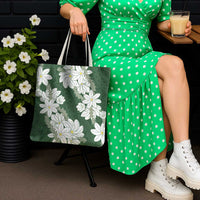 Ia Orana Tahiti Tiare Tote Bag Sage Green Lei - Polynesian Pride