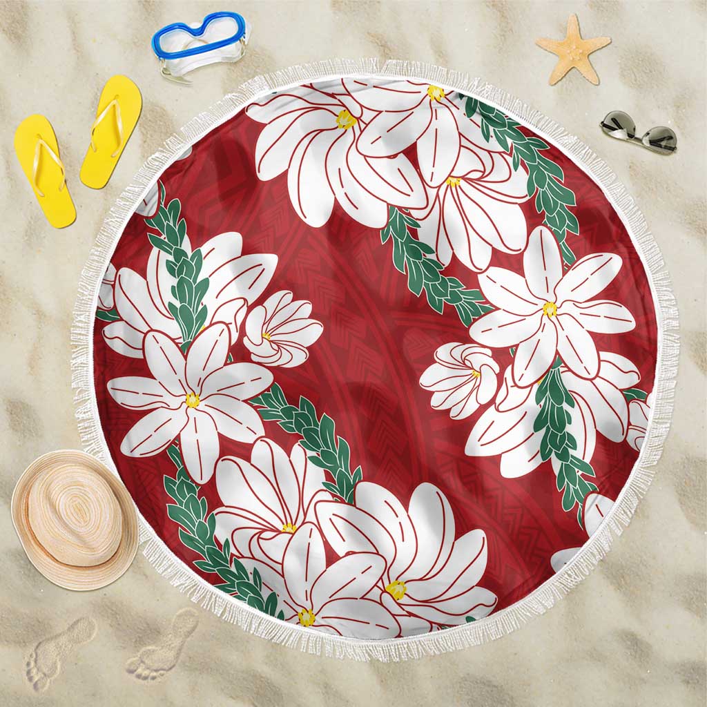 Ia Orana Tahiti Tiare Beach Blanket Crimson Lei - Polynesian Pride