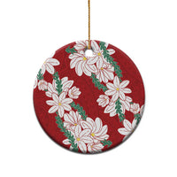Ia Orana Tahiti Tiare Ceramic Ornament Crimson Lei - Polynesian Pride