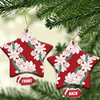 Ia Orana Tahiti Tiare Ceramic Ornament Crimson Lei - Polynesian Pride