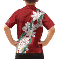 Ia Orana Tahiti Tiare Family Matching Puletasi and Hawaiian Shirt Crimson Lei - Polynesian Pride