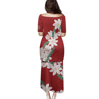 Ia Orana Tahiti Tiare Family Matching Puletasi and Hawaiian Shirt Crimson Lei - Polynesian Pride