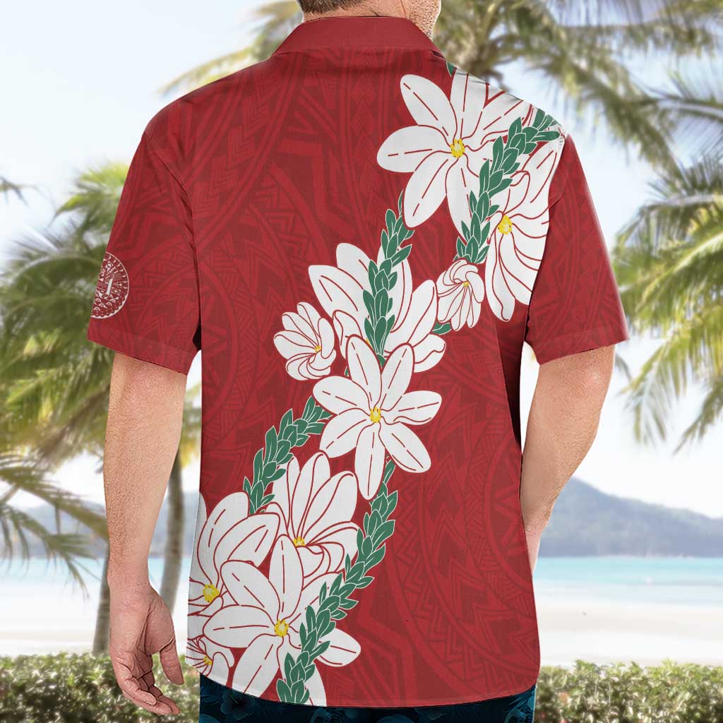 Ia Orana Tahiti Tiare Hawaiian Shirt Crimson Lei - Polynesian Pride