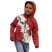 Ia Orana Tahiti Tiare Kid Hoodie Crimson Lei - Polynesian Pride