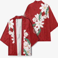 Ia Orana Tahiti Tiare Kimono Crimson Lei - Polynesian Pride