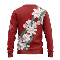 Ia Orana Tahiti Tiare Ugly Christmas Sweater Crimson Lei - Polynesian Pride