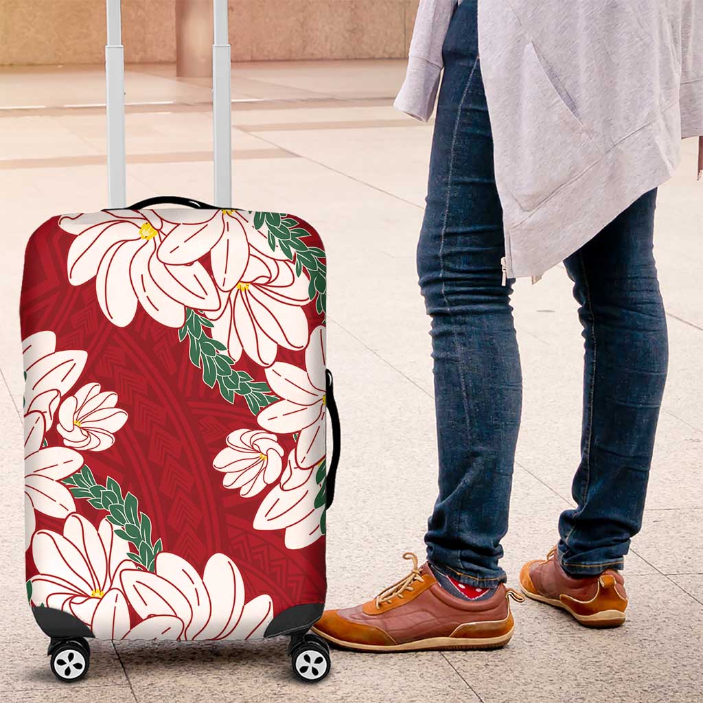 Ia Orana Tahiti Tiare Luggage Cover Crimson Lei - Polynesian Pride