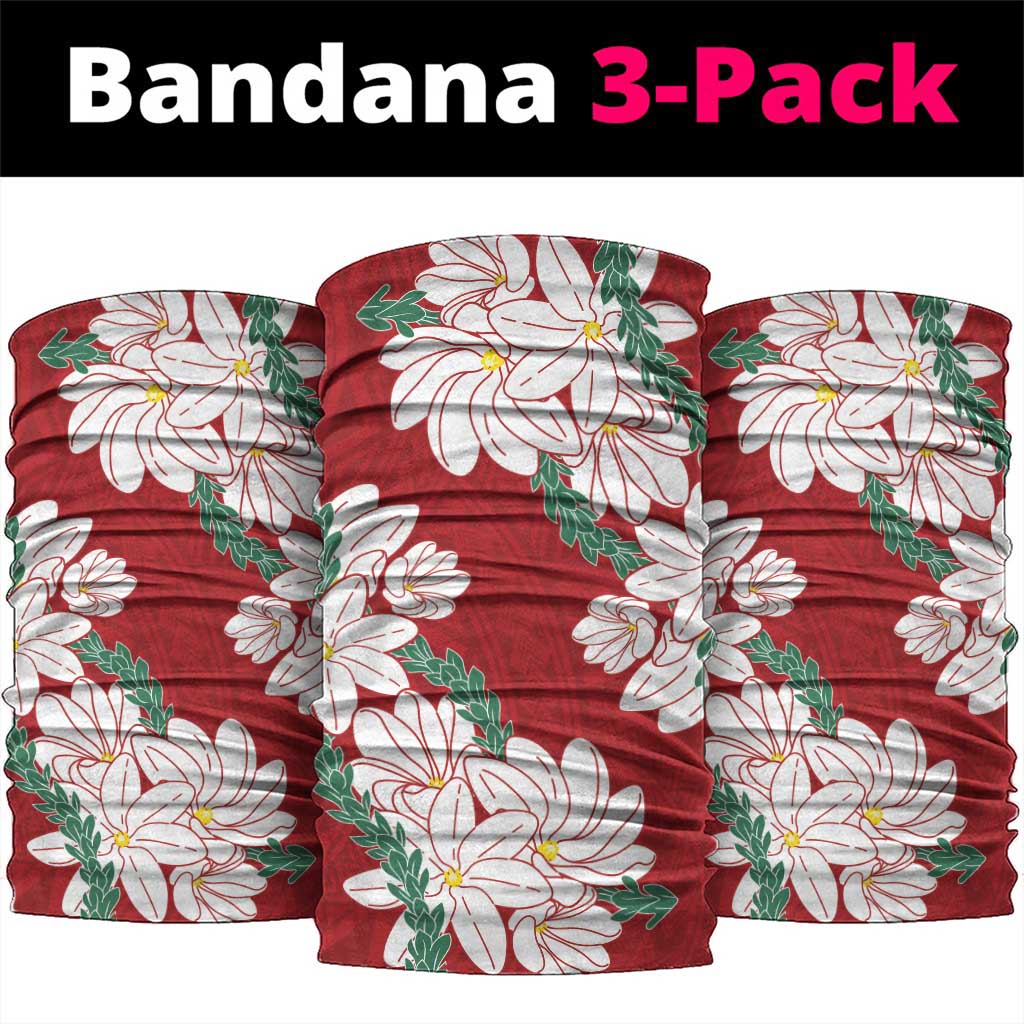 Ia Orana Tahiti Tiare Neck Gaiter Crimson Lei - Polynesian Pride