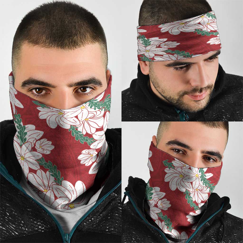 Ia Orana Tahiti Tiare Neck Gaiter Crimson Lei - Polynesian Pride