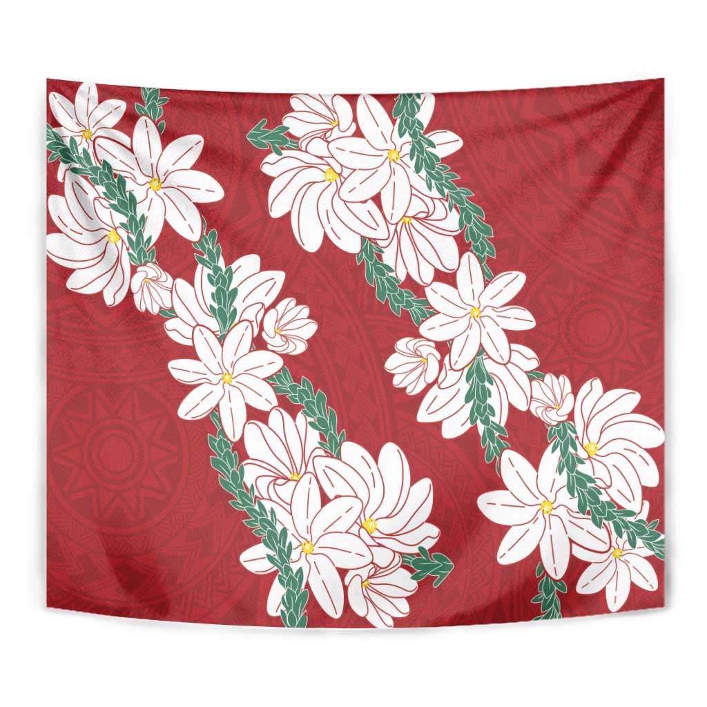 Ia Orana Tahiti Tiare Tapestry Crimson Lei - Polynesian Pride