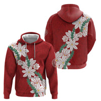 Ia Orana Tahiti Tiare Zip Hoodie Crimson Lei - Polynesian Pride