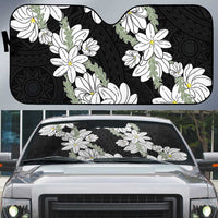 Ia Orana Tahiti Tiare Auto Sun Shade Black Lei - Polynesian Pride