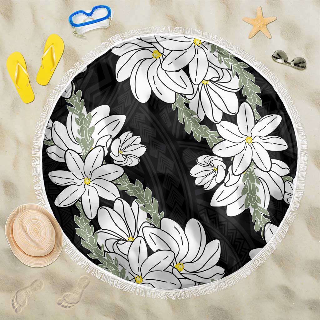 Ia Orana Tahiti Tiare Beach Blanket Black Lei - Polynesian Pride