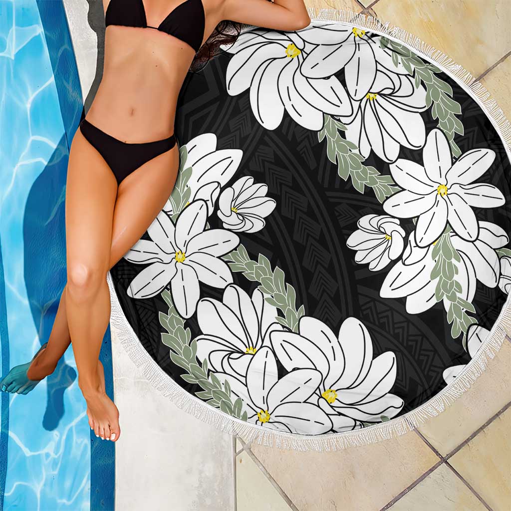 Ia Orana Tahiti Tiare Beach Blanket Black Lei - Polynesian Pride
