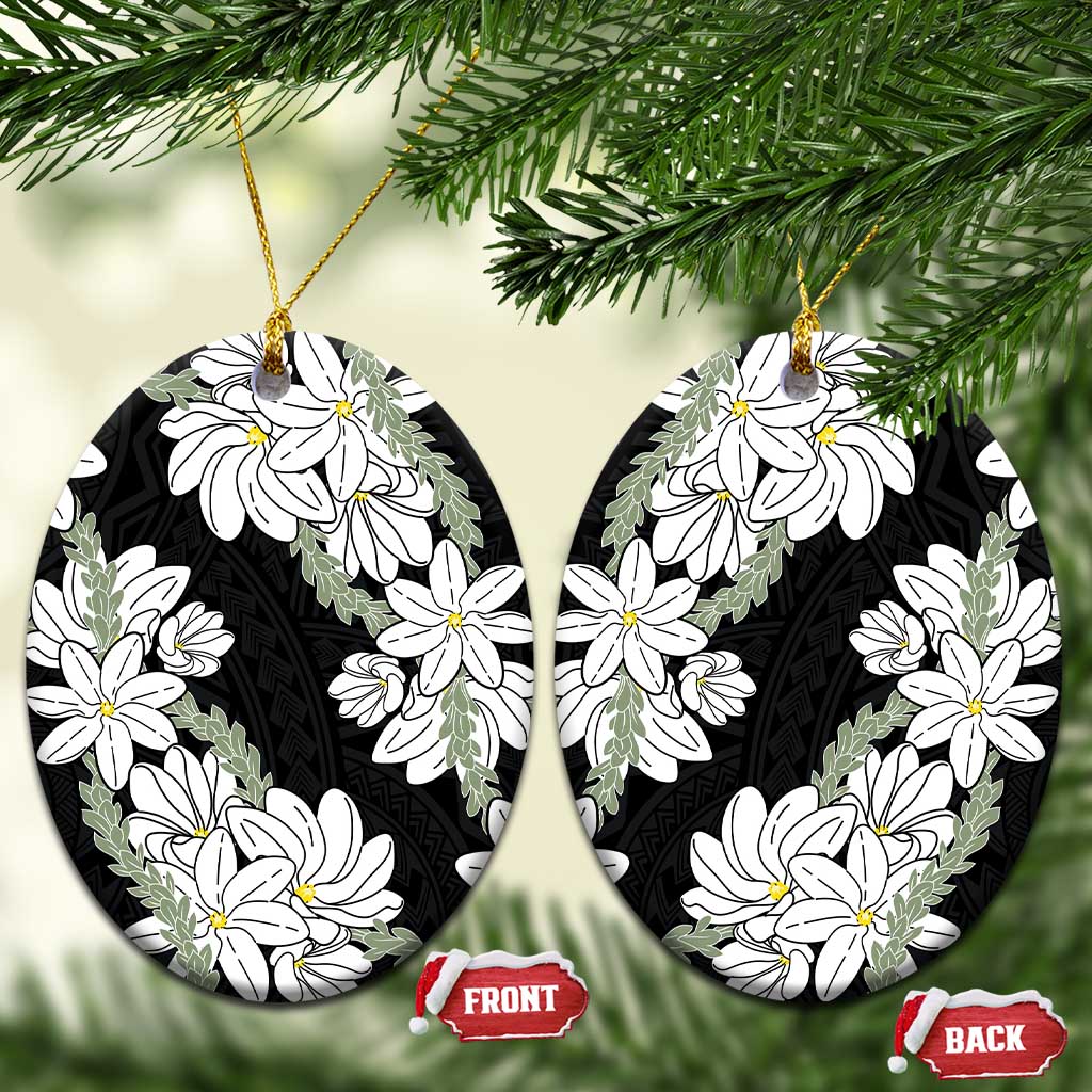 Ia Orana Tahiti Tiare Ceramic Ornament Black Lei - Polynesian Pride