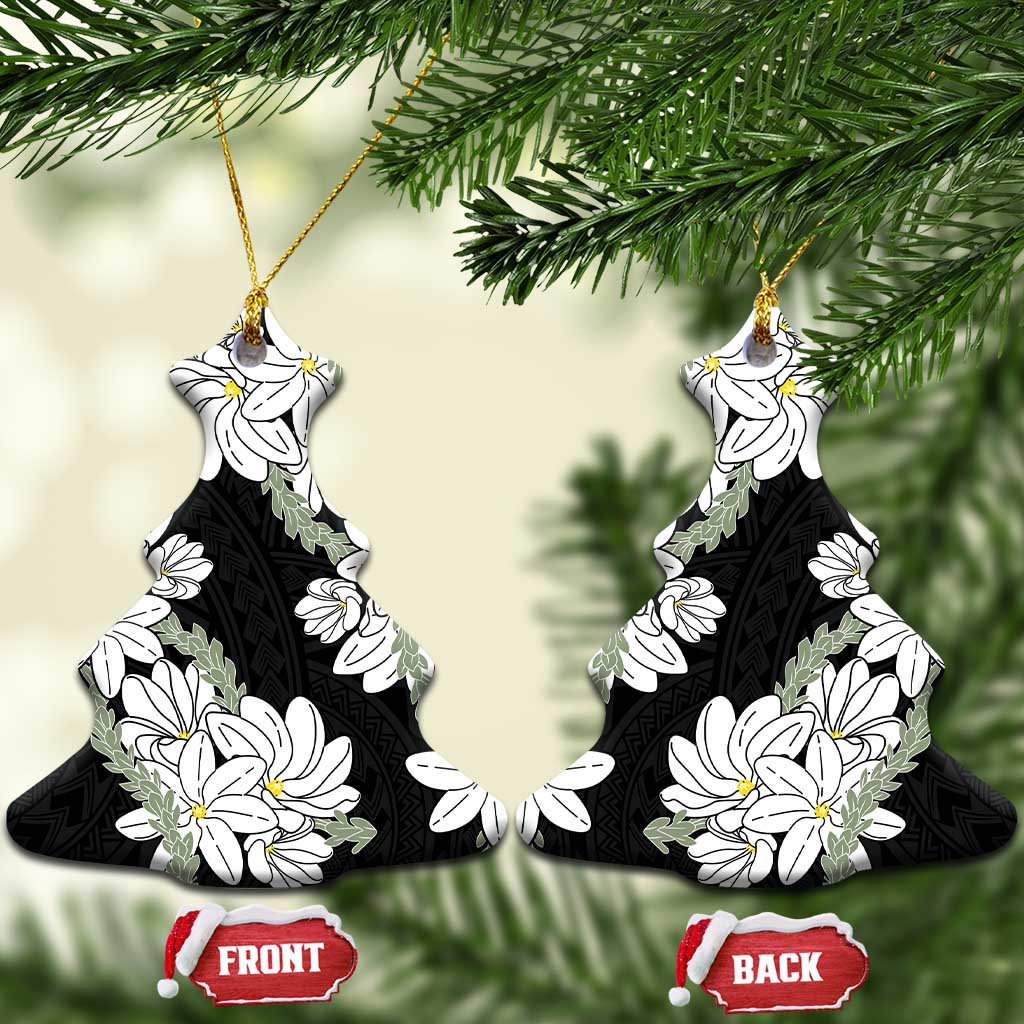 Ia Orana Tahiti Tiare Ceramic Ornament Black Lei - Polynesian Pride