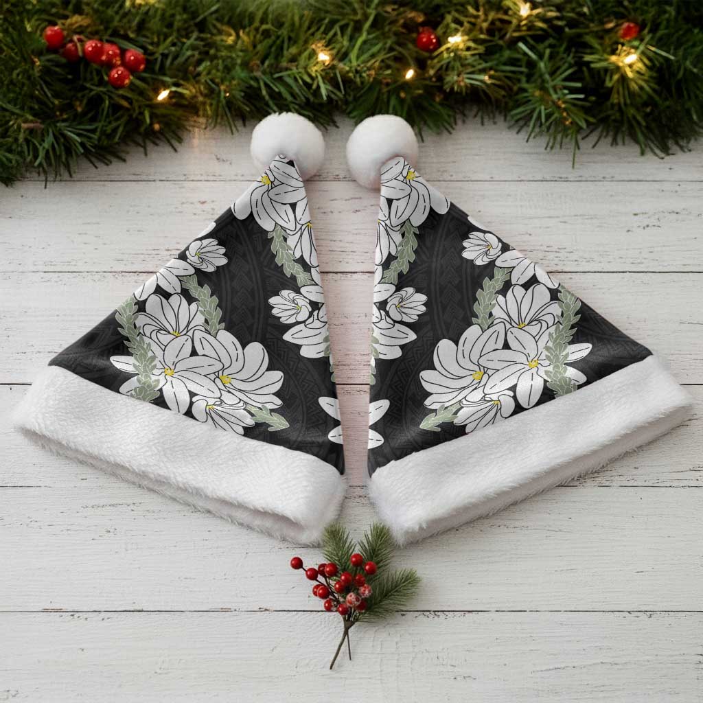 Ia Orana Tahiti Tiare Christmas Santa Hat Black Lei - Polynesian Pride