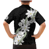 Ia Orana Tahiti Tiare Family Matching Mermaid Dress and Hawaiian Shirt Black Lei - Polynesian Pride