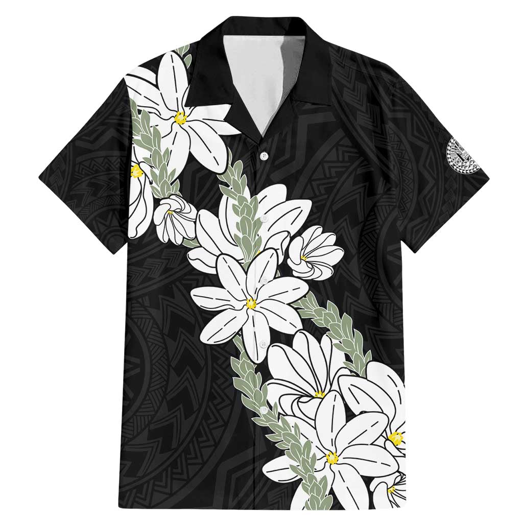 Ia Orana Tahiti Tiare Family Matching Mermaid Dress and Hawaiian Shirt Black Lei - Polynesian Pride