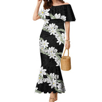 Ia Orana Tahiti Tiare Family Matching Mermaid Dress and Hawaiian Shirt Black Lei - Polynesian Pride