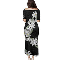Ia Orana Tahiti Tiare Family Matching Puletasi and Hawaiian Shirt Black Lei - Polynesian Pride