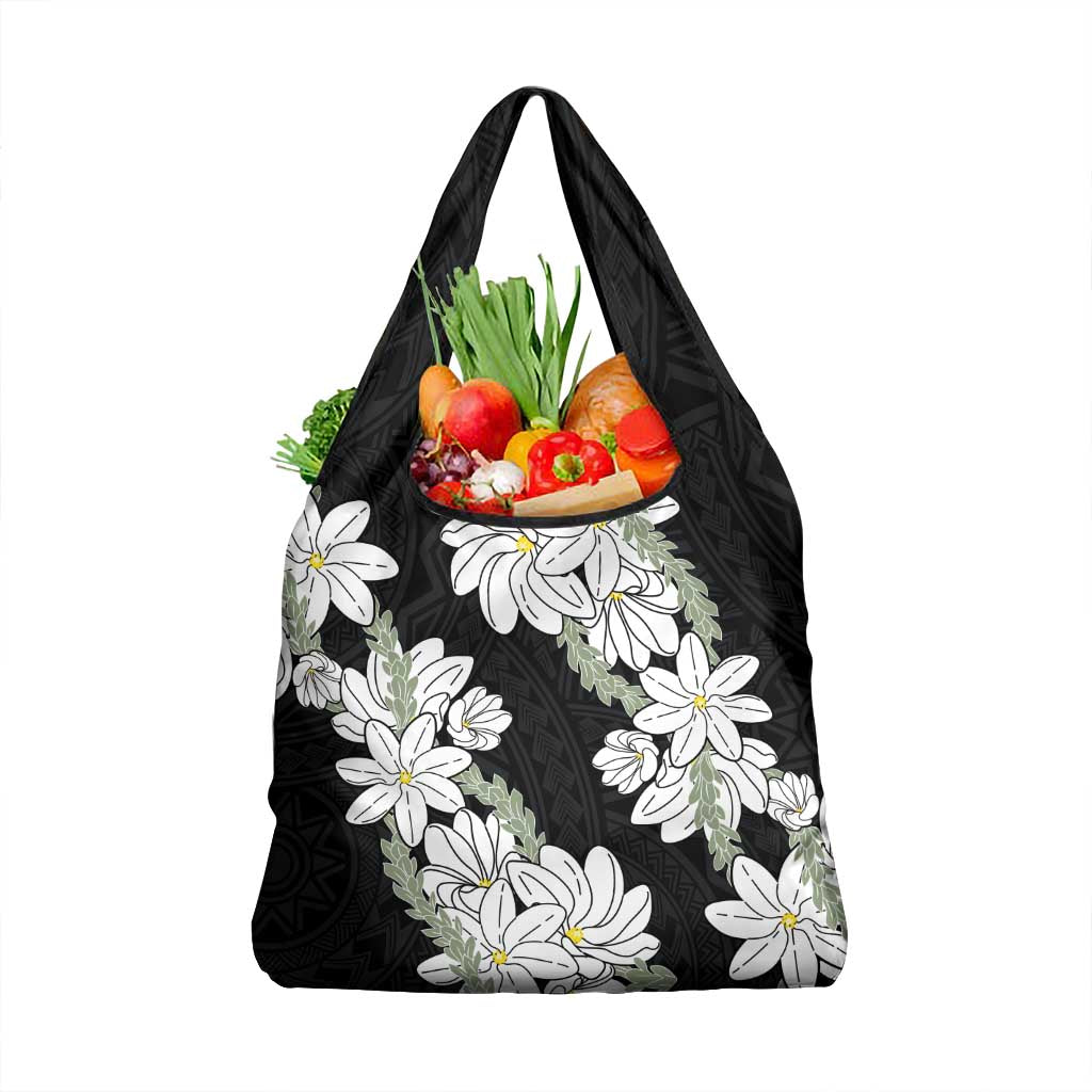 Ia Orana Tahiti Tiare Grocery Bag Black Lei - Polynesian Pride