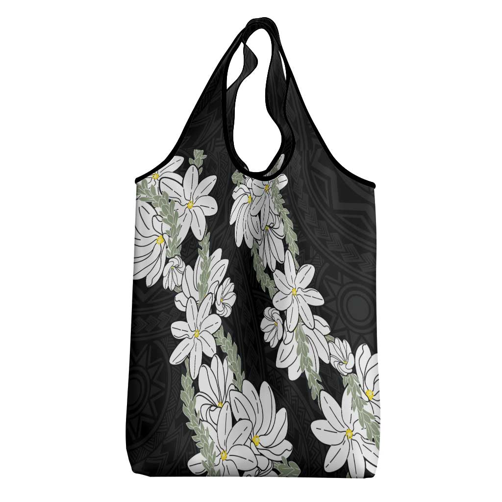 Ia Orana Tahiti Tiare Grocery Bag Black Lei - Polynesian Pride