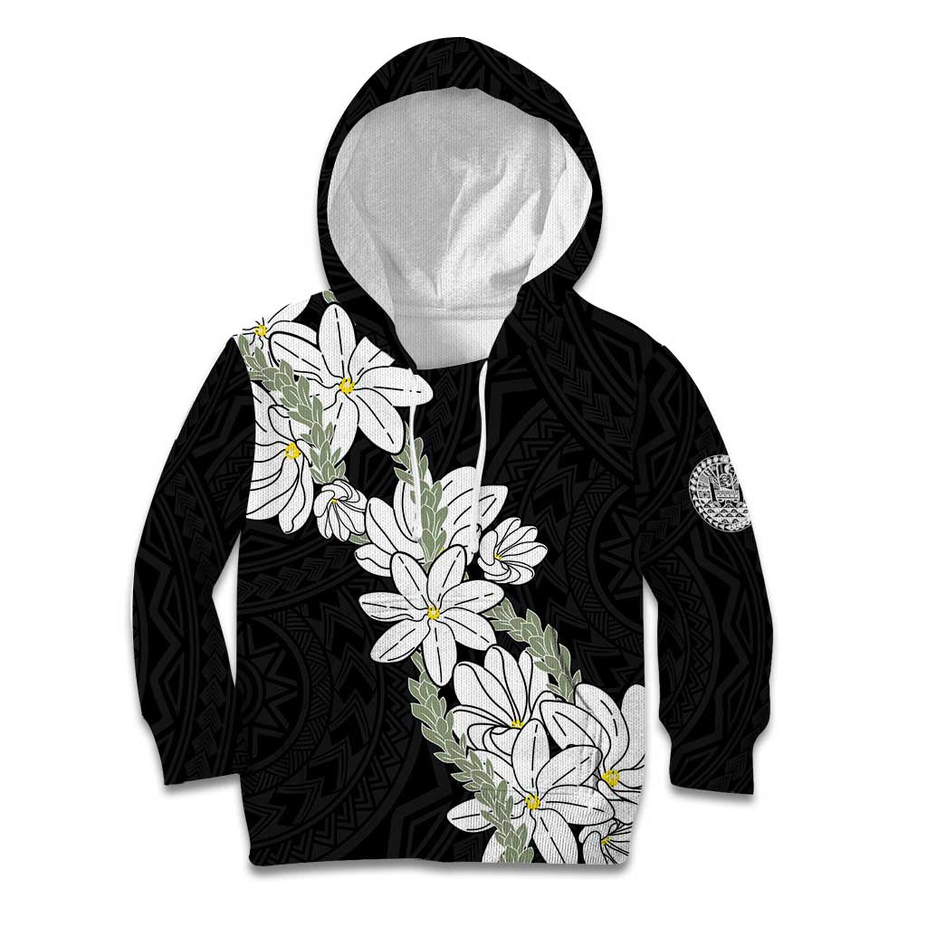 Ia Orana Tahiti Tiare Kid Hoodie Black Lei - Polynesian Pride