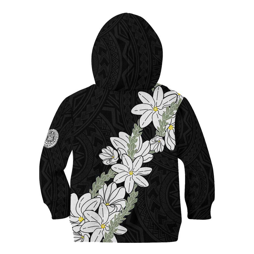 Ia Orana Tahiti Tiare Kid Hoodie Black Lei - Polynesian Pride