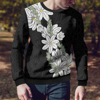 Ia Orana Tahiti Tiare Ugly Christmas Sweater Black Lei - Polynesian Pride