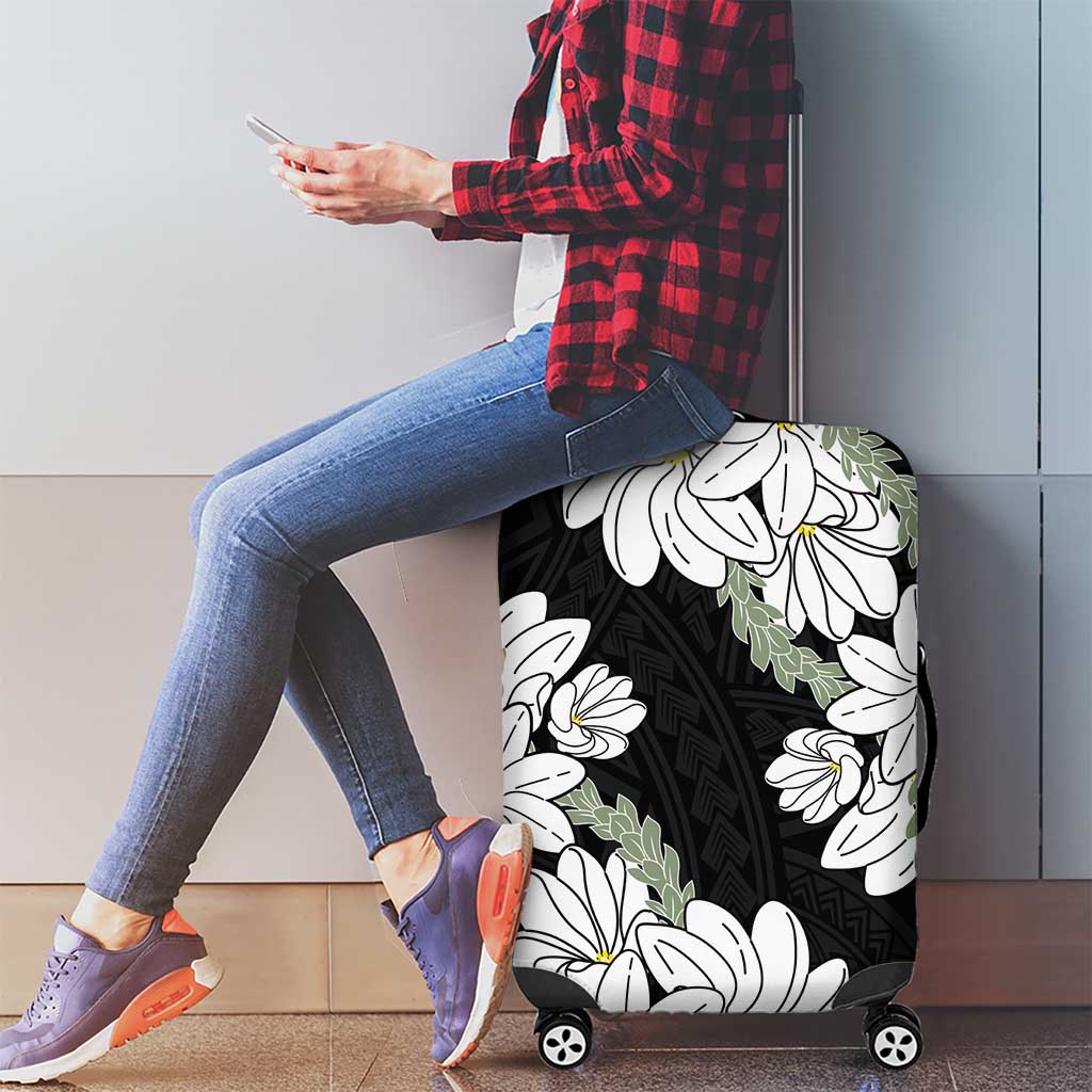 Ia Orana Tahiti Tiare Luggage Cover Black Lei - Polynesian Pride