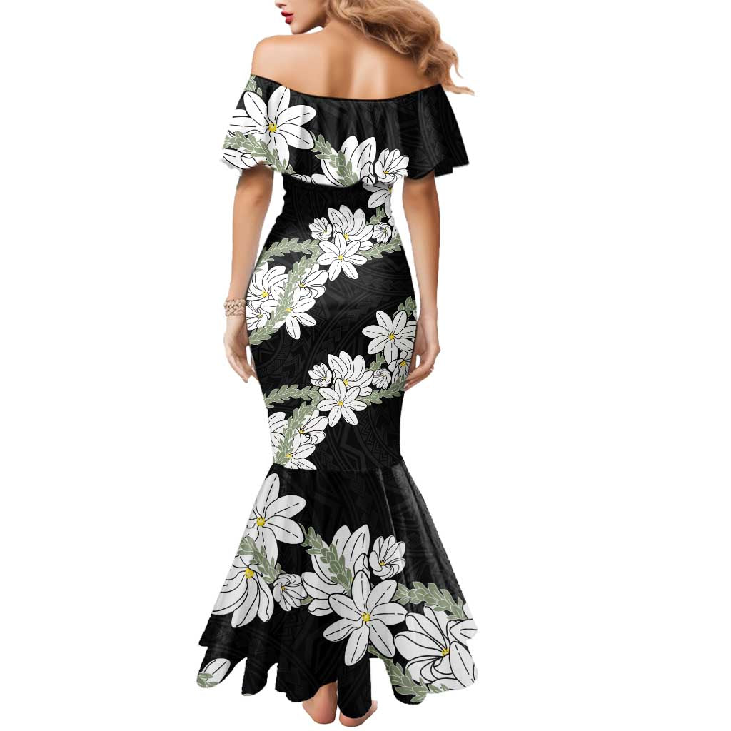 Ia Orana Tahiti Tiare Mermaid Dress Black Lei - Polynesian Pride