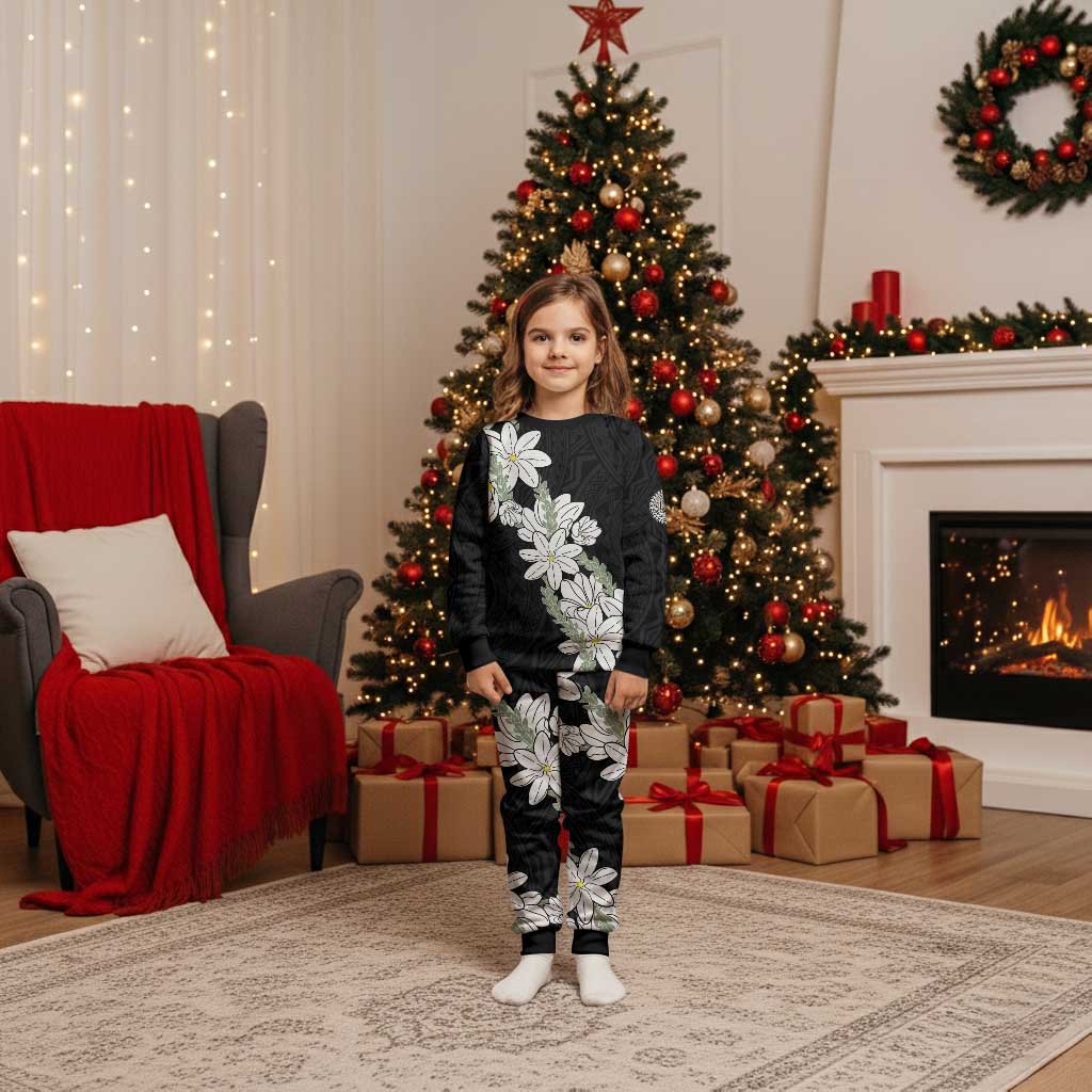 Ia Orana Tahiti Tiare Christmas Pajama Set Black Lei - Polynesian Pride